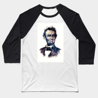 Abraham Lincoln the 16th American President Watercolor Portrait Baseball T-Shirt